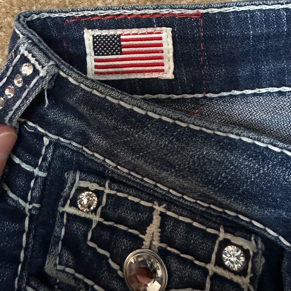 True Religion Dark Blue Flare Jeans - Picture 3 of 6